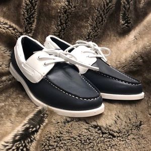 Náutica white and navy boat shoes